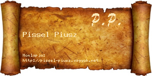 Pissel Piusz névjegykártya